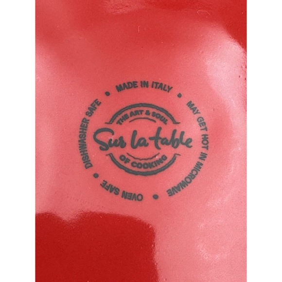 Sur La Table Italy Bowl Scalloped Large 11” Salad Pasta Serving Red White Deep - Picture 4 of 9